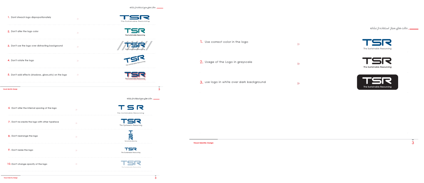 نمونه صفحه‌های داخلی یک Brand Book واقعی